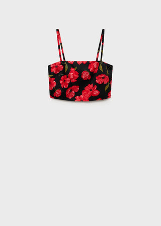 Blusa Crop con Estampado Floral