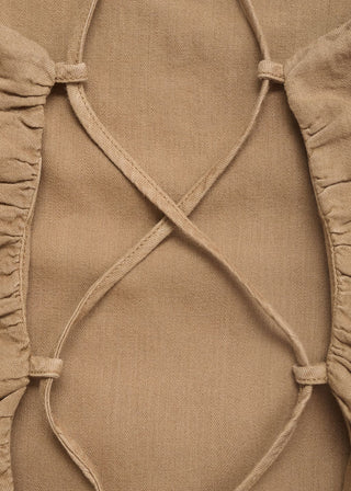 Blusa Drapeada con Espalda Cruzada.