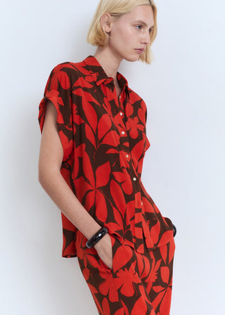 Camisa Manga Corta con Estampado Floral