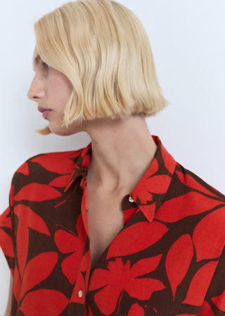 Camisa Manga Corta con Estampado Floral