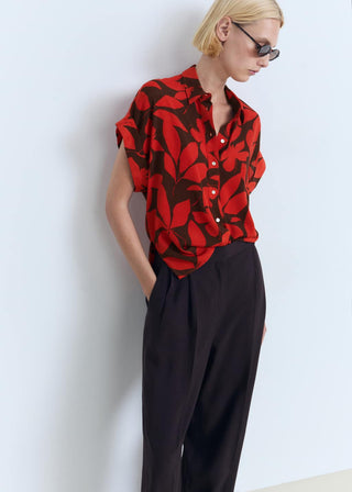 Camisa Manga Corta con Estampado Floral