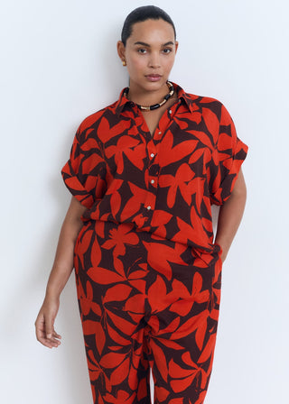 Camisa Manga Corta con Estampado Floral