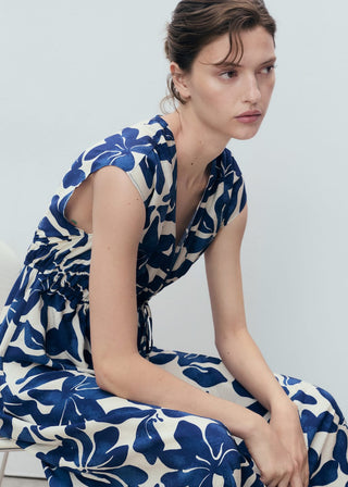 Vestido Largo con Estampado Floral