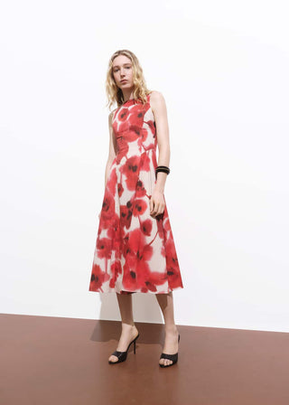 Vestido Midi con Estampado Floral