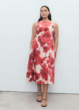 Vestido Midi con Estampado Floral