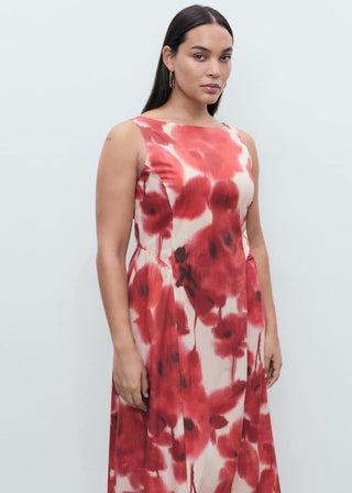 Vestido Midi con Estampado Floral
