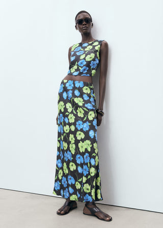 Enagua Larga con Estampado Floral.