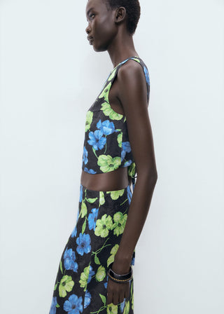 Enagua Larga con Estampado Floral.