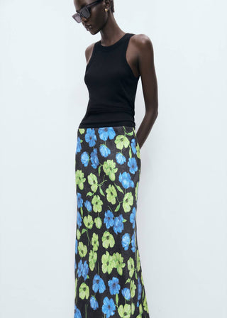 Enagua Larga con Estampado Floral.
