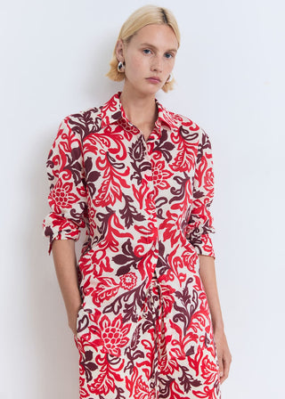 Camisa Manga Larga con Estampado Floral