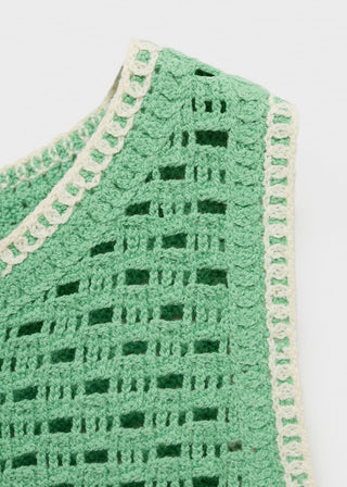 Blusa de Crochet con Detalle Floral
