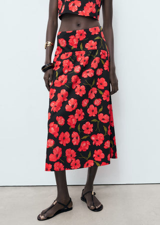 Enagua Midi con Estampado Animal Print.