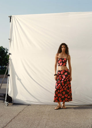 Enagua Midi con Estampado Animal Print.