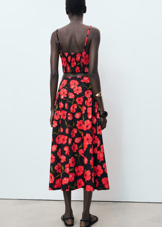 Enagua Midi con Estampado Animal Print.