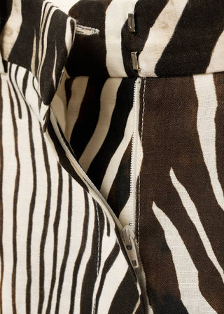 Pantalón de Lino Estampado Animal Print.