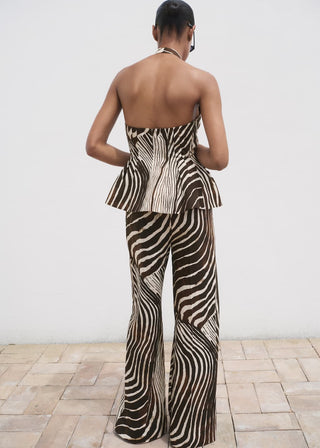 Pantalón de Lino Estampado Animal Print.