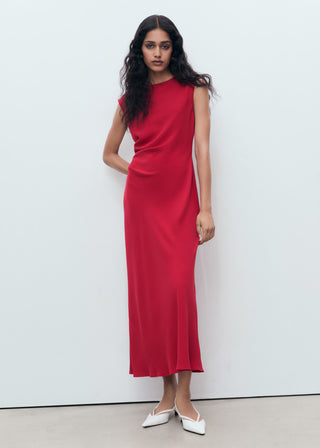 Vestido Midi con Detalle Fruncido