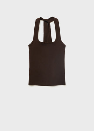 Blusa Cuello Halter con Detalle de Lazo