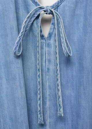 Vestido Denim de Tirantes con Espalda Abierta