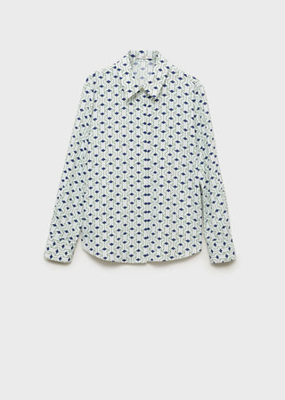 Camisa Manga Larga con Estampado Geométrico