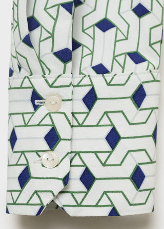 Camisa Manga Larga con Estampado Geométrico
