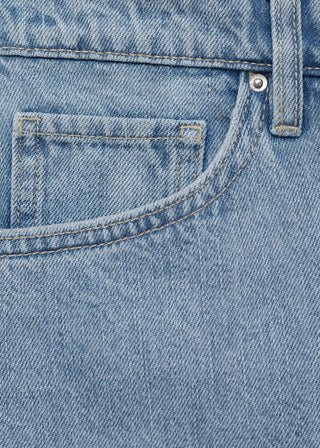 Shorts Denim Rectos Tiro Alto