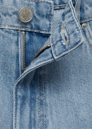 Shorts Denim Rectos Tiro Alto