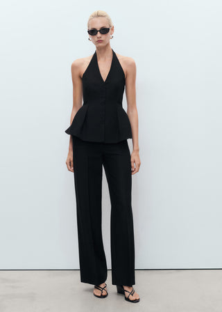 Chaleco Peplum con Cuello Halter
