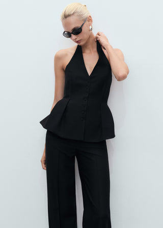 Chaleco Peplum con Cuello Halter