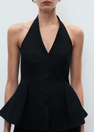 Chaleco Peplum con Cuello Halter