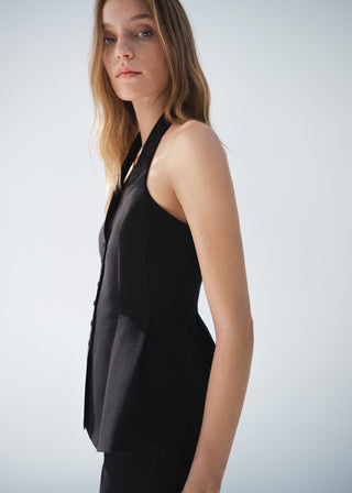 Chaleco Peplum con Cuello Halter
