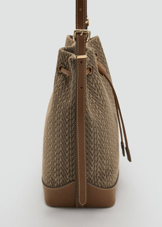 Bolso Mediado con Logo Jacquard.