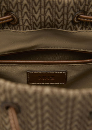 Bolso Mediado con Logo Jacquard.