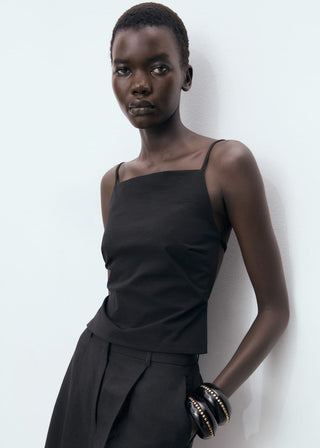 Blusa con Detalle de Espalda Abierta
