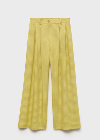 Pantalón Recto Estampado de Rayas.