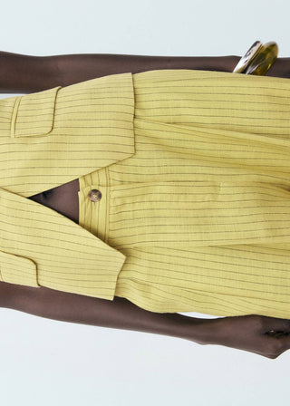 Pantalón Recto Estampado de Rayas.