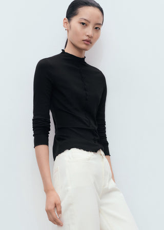 Camiseta Manga Larga con Cuello Perkins