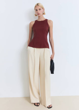 Blusa Cuello Halter con Tirantes Anchos