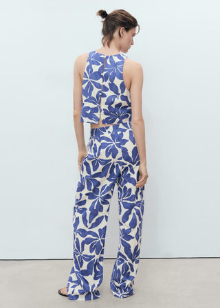 Pantalón Talle Medio con Estampado Floral
