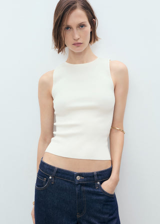 Blusa sin Mangas de Punto Fino