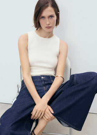 Blusa sin Mangas de Punto Fino