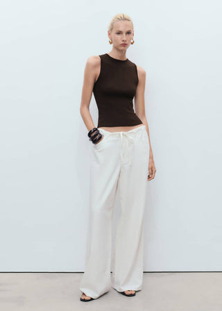 Blusa sin Mangas de Punto Fino