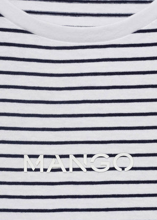 Camiseta Manga Corta con Estampado de Rayas