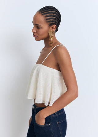 Blusa de Tirantes con Detalle Volante