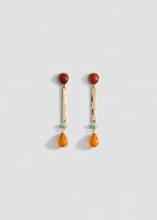 Aretes Largos con Abalorios