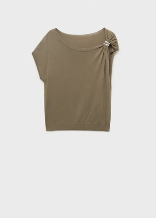 Blusa de Punto con Detalle Metálico