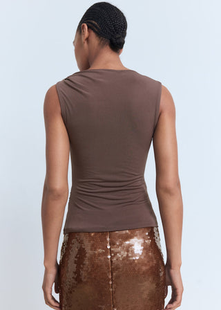 Blusa Fruncida con Detalles de Joyas.