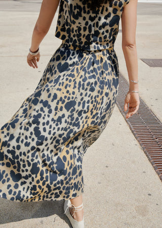 Enagua Midi con Estampado Animal Print