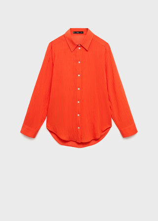 Camisa Oversize con Efecto Arrugado