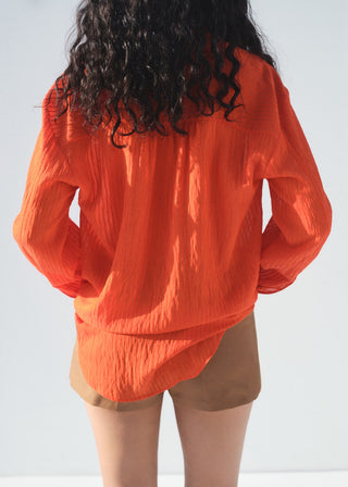 Camisa Oversize con Efecto Arrugado